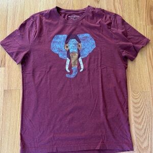 Banana Republic Maroon Tee with Elephant Design